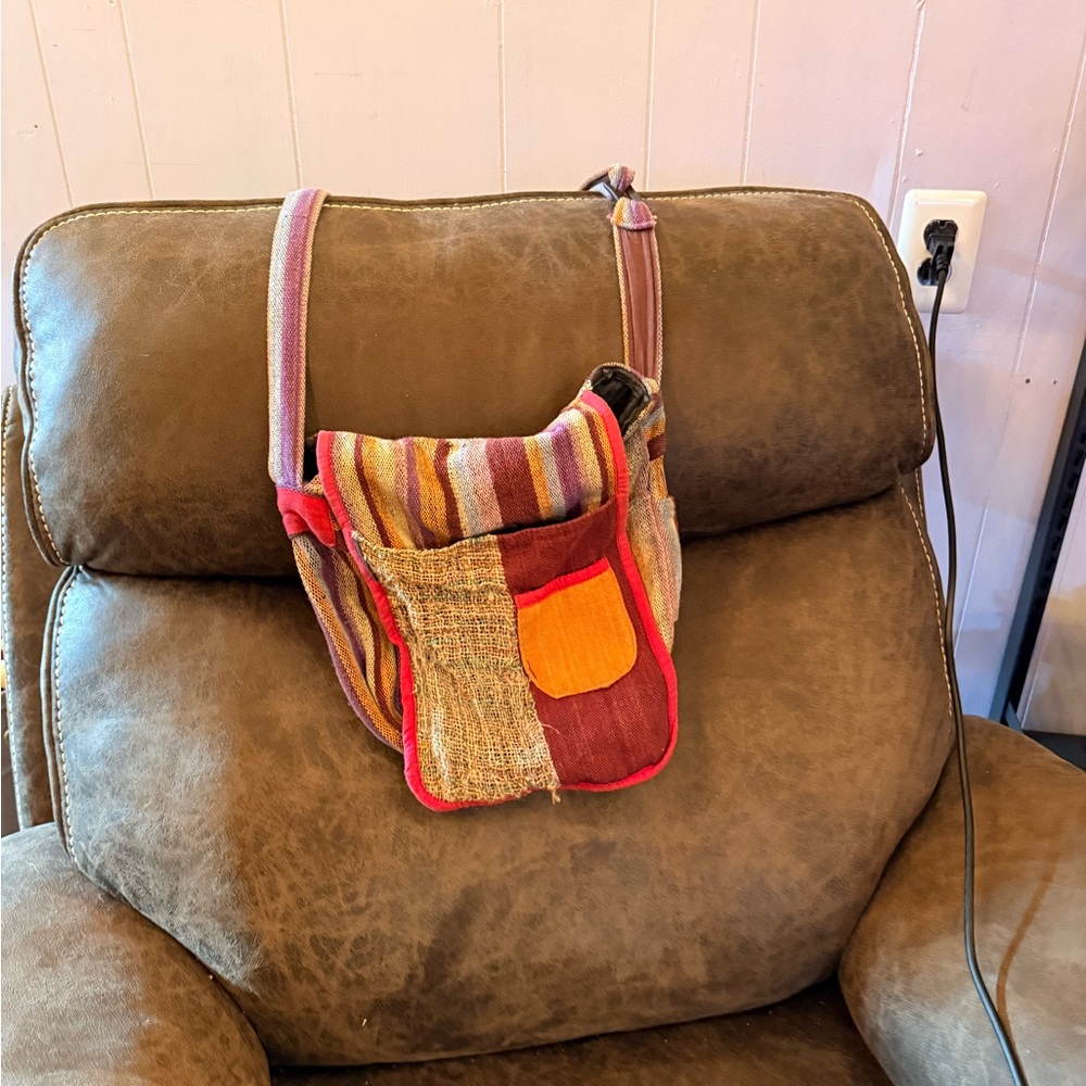 Kathmandu Multicolor Striped Cotton crossbody pocketbook